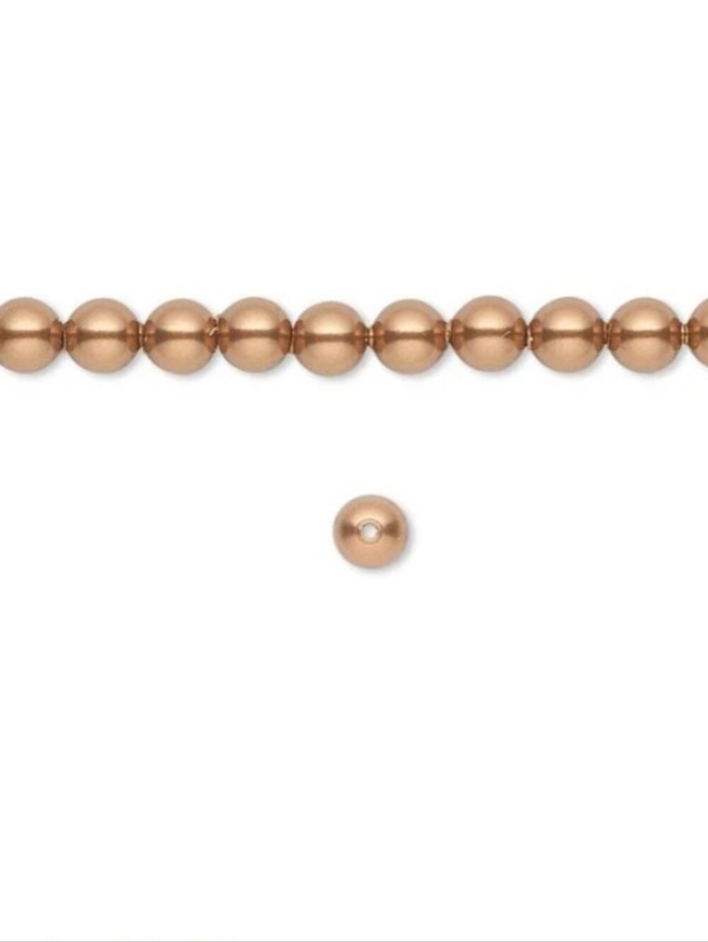 2/$20 4mm Crystal Pearl Copper Round Beads 100ct H20-1012GP